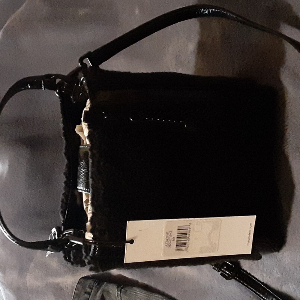 Calvin Klein Astatine furry purse NWT